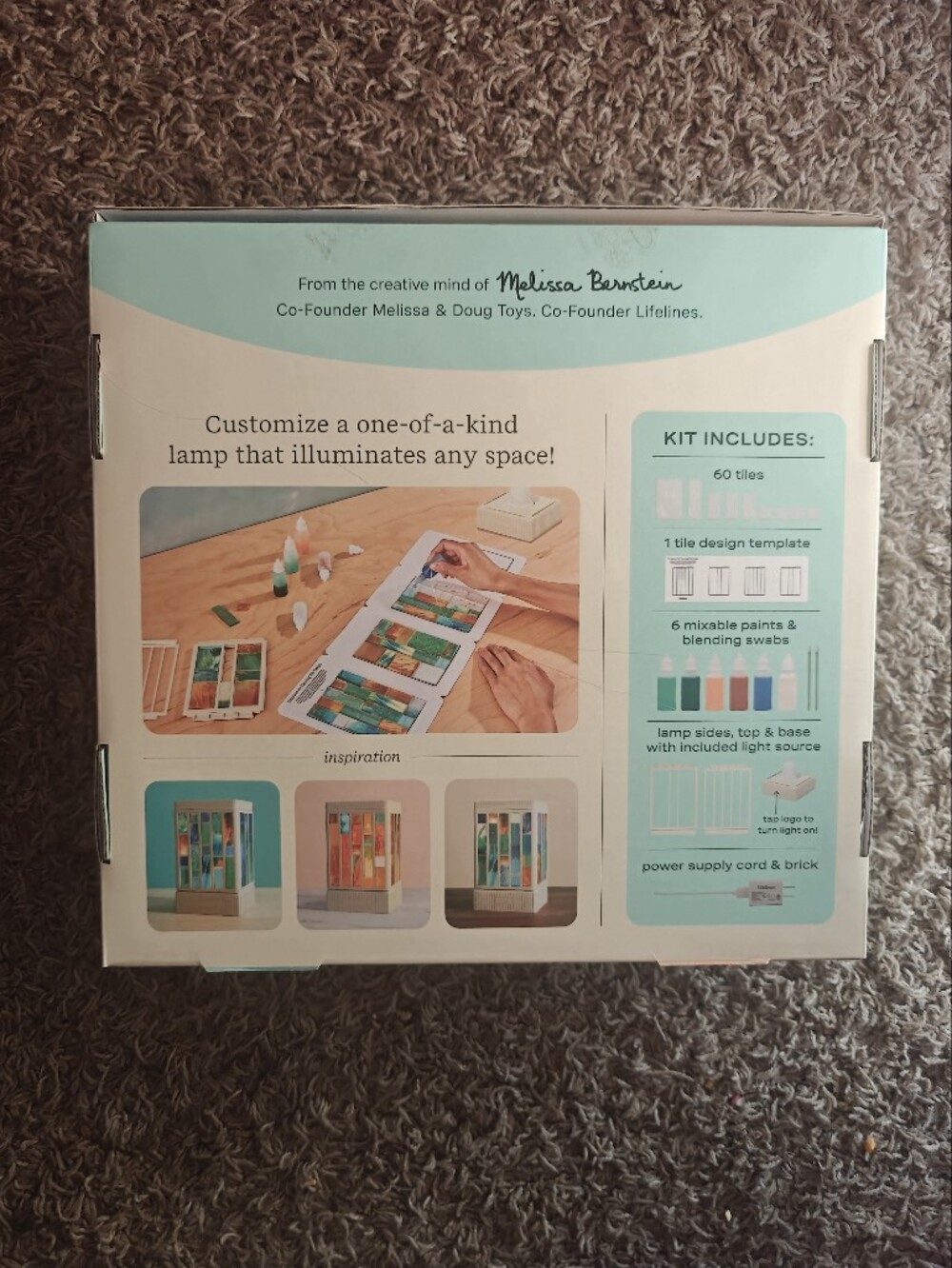 Melissa & Doug Lifelines Decorative Tile Lamp Kit - Teal and Multi - Picture 4 of 4